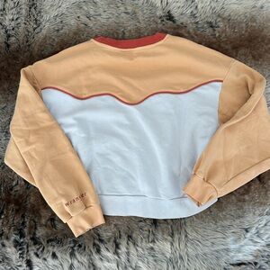 Retro Wrangler Two-Tone Sweatshirt in Tan and White